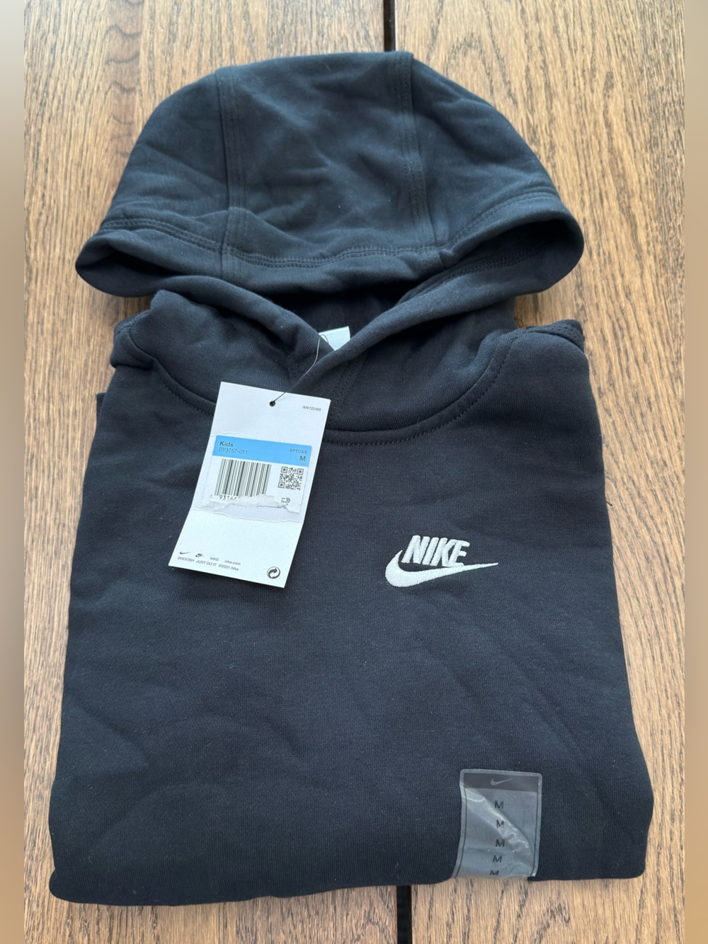NEW! Nike Black Hoodie with White Swoosh Logo
